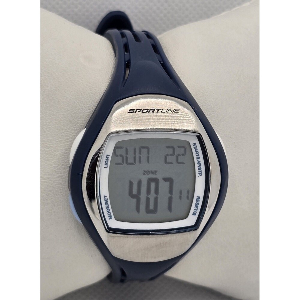 Women's Sportline Duo Oval Blue Dial Heart Rate Monitor Digital Watch 03 - Picture 3 of 8